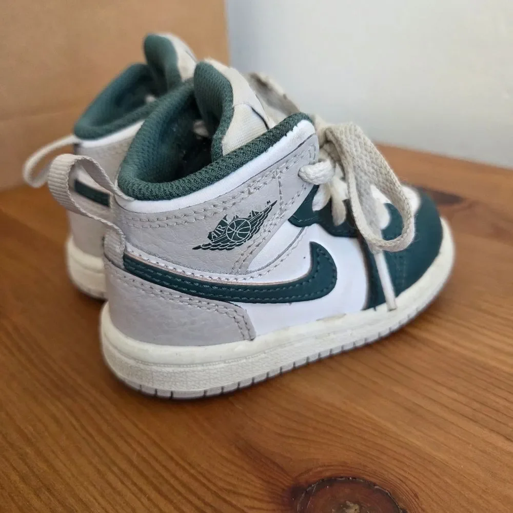 Nike Air Jordan Baby Toddler Shoes Mid Sneakers Green White US 5 C